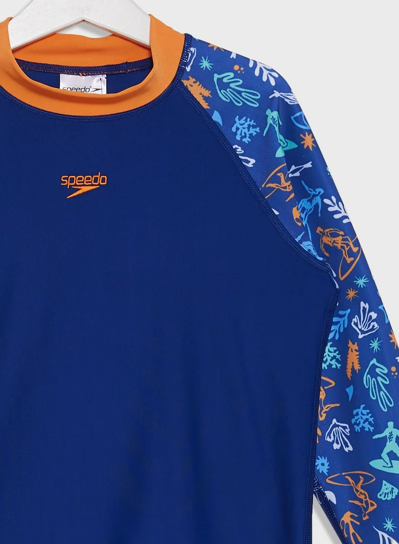 speedo Kids Printed Rash Top