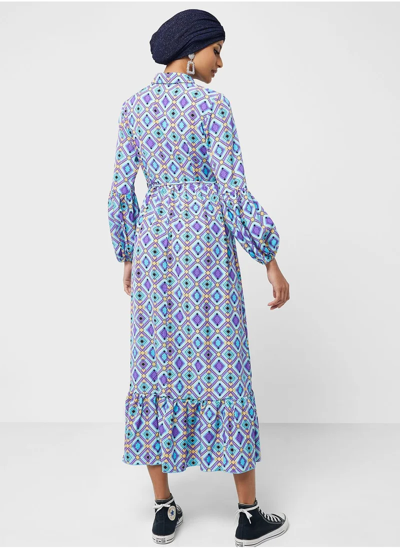 Khizana Printed A-Line Dress