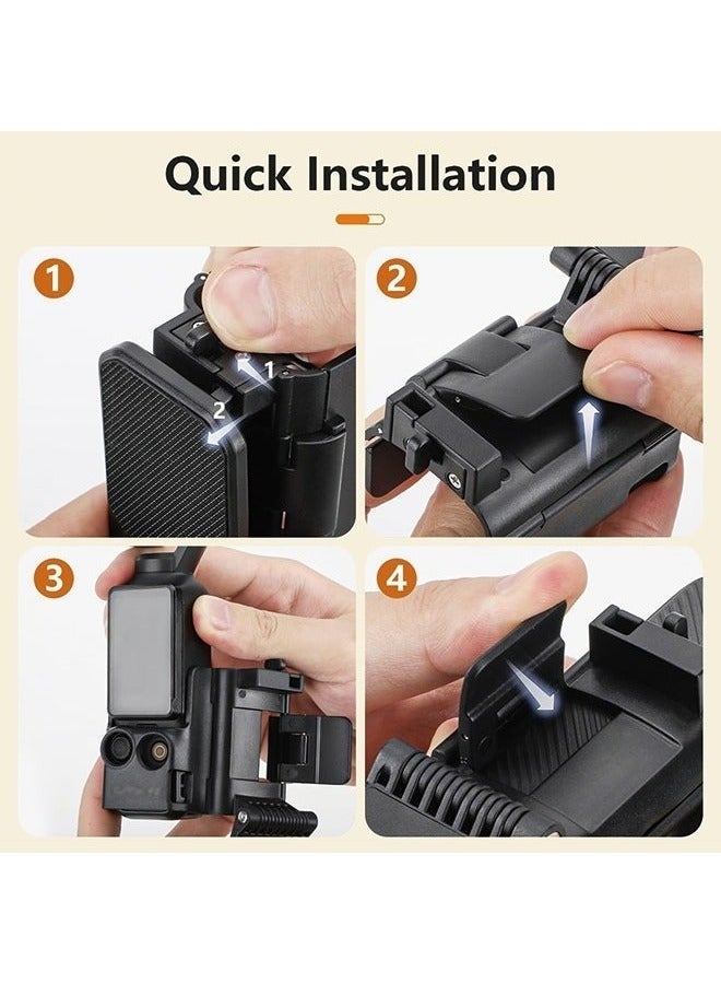 كيلا حامل مغناطيسي لكاميرا DJI Osmo Pocket 3، إطار حماية Pocket3، حوامل ثلاثية وأحادية، قاعدة مغناطيسية قابلة للتعديل، محول توسيع ملحقات Pocket3، للاستخدام على سطح المكتب أو الأسطح العمودية، قابل للتعديل، أسود - Image 3