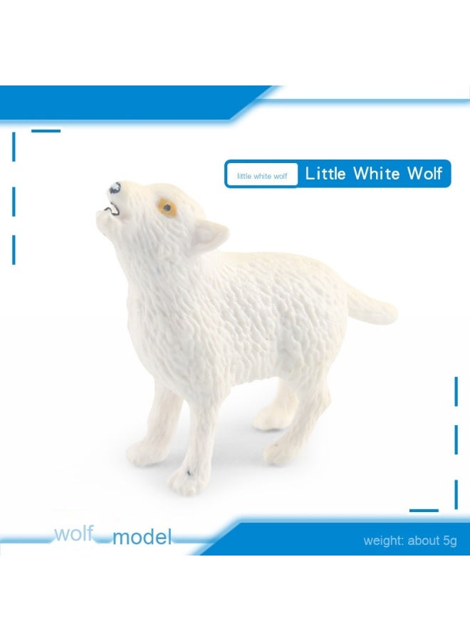 نيبمينينت مجموعة نموذج الذئب الأبيض الثابت - تمثال جرو الذئب القطبي