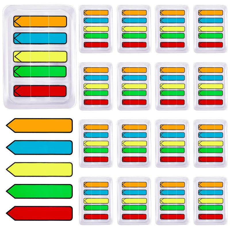 Teling 2000 Page Markers Colored Sticky Tabs Arrow Flags Tabs with Dispenser 5 Colors Sign Here Index Tab Stickers for Notebooks Books Documents Office Paper Organization - Image 2