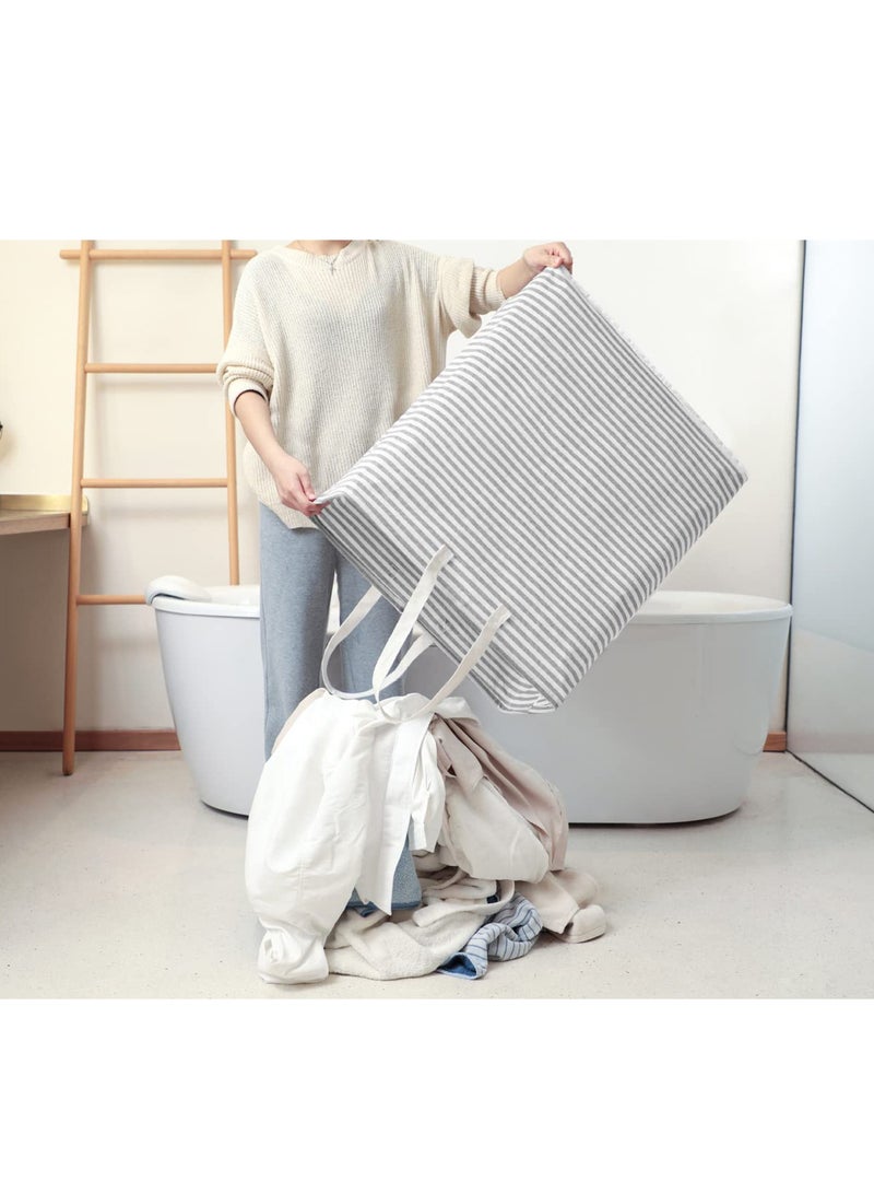 SYOSI Freestanding Laundry Hamper with Handle, 80L Large Laundry Basket, Water Resistant Freestanding Clothes Hamper, for Laundry, Dorm, Home Use, Grey - Image 5