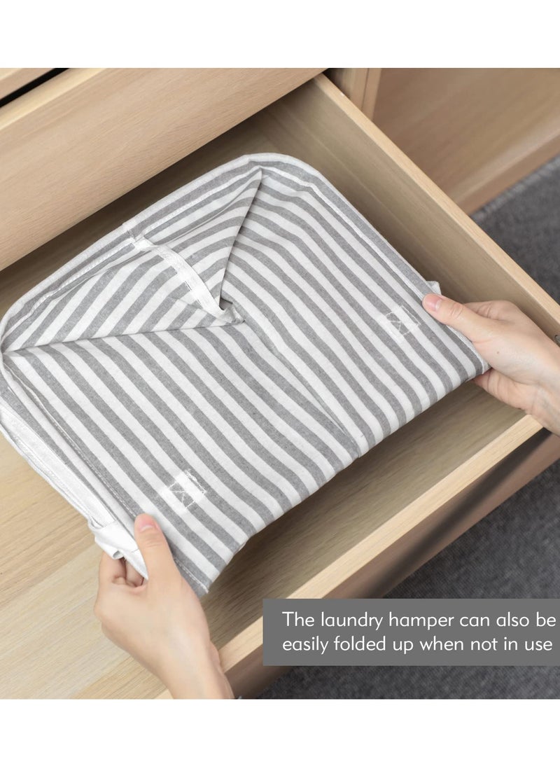 SYOSI Freestanding Laundry Hamper with Handle, 80L Large Laundry Basket, Water Resistant Freestanding Clothes Hamper, for Laundry, Dorm, Home Use, Grey - Image 4