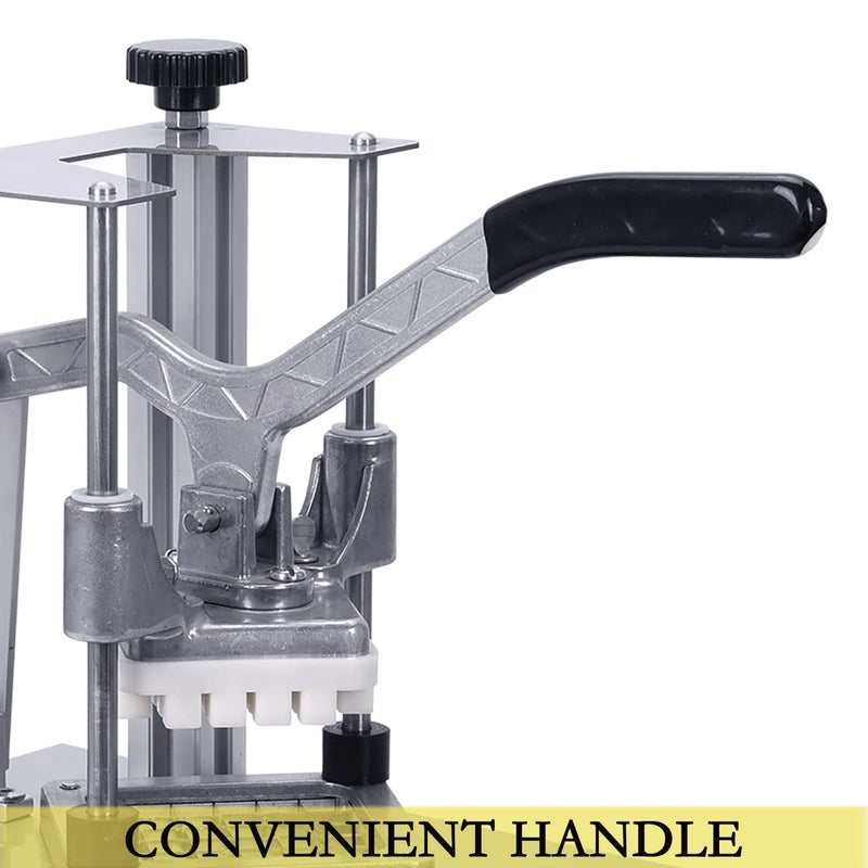 Rismanor Commercial French Fries Cutter 1/4â€³ 3/8â€³ 6 Wedges 6 Wedges to Core Stainless Steel Blades Potato Slicer Fruit Chopper for Restaurant Home Kitchen Cutting, Sliver - Image 5