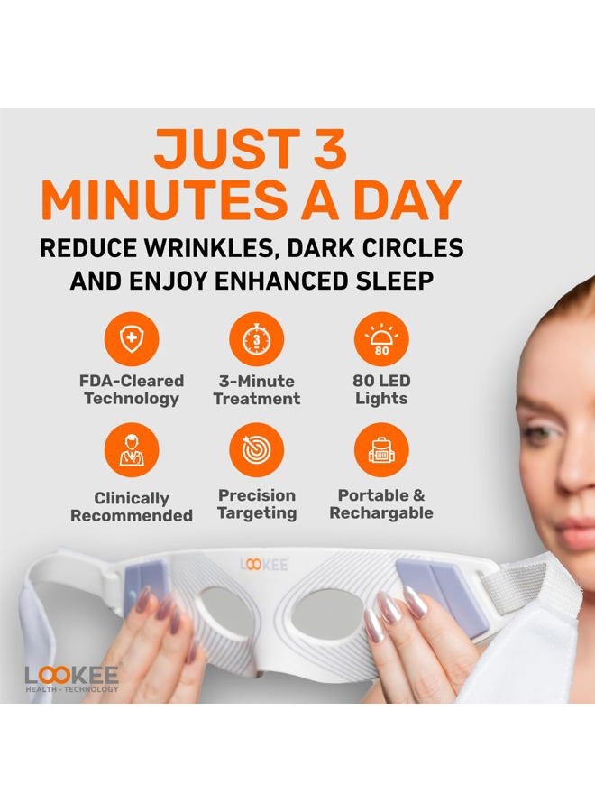 LOOKEE ReviveGlow Pro LED Eye Rejuvenator Red Light Therapy | Anti-Aging, Fine Lines & Wrinkle Reduction, Mood & Sleep Improvement - Image 2