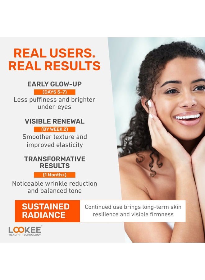 LOOKEE ReviveGlow Pro LED Eye Rejuvenator Red Light Therapy | Anti-Aging, Fine Lines & Wrinkle Reduction, Mood & Sleep Improvement - Image 4