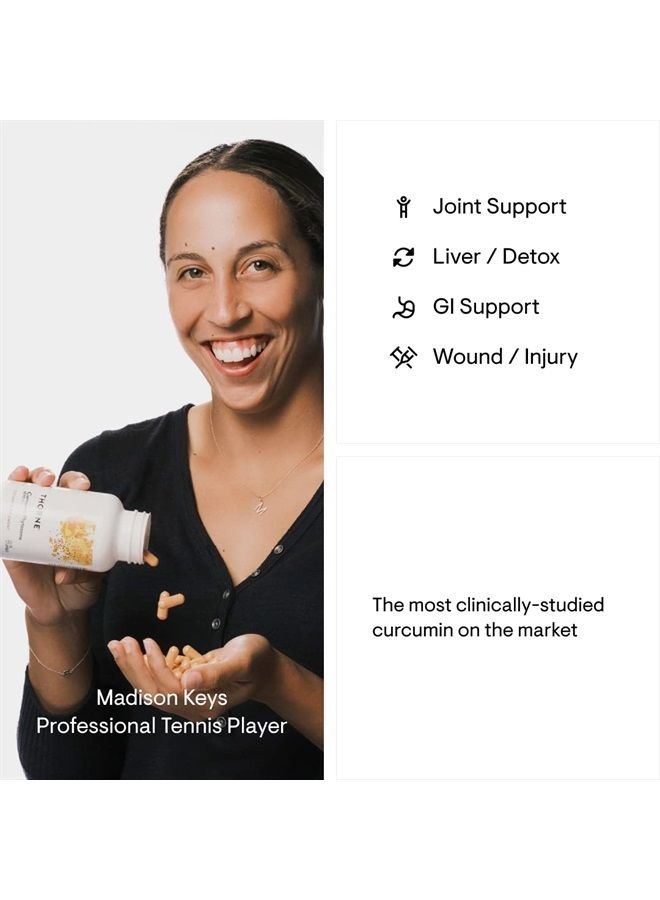 كركمين فيتوسوم 1000 ملغ (ميريفا) - مدروس سريرياً، امتصاص عالي - يدعم استجابة التهابية صحية في المفاصل، العضلات، الجهاز الهضمي، الكبد، والدماغ - 120 كبسولة - 60 حصة