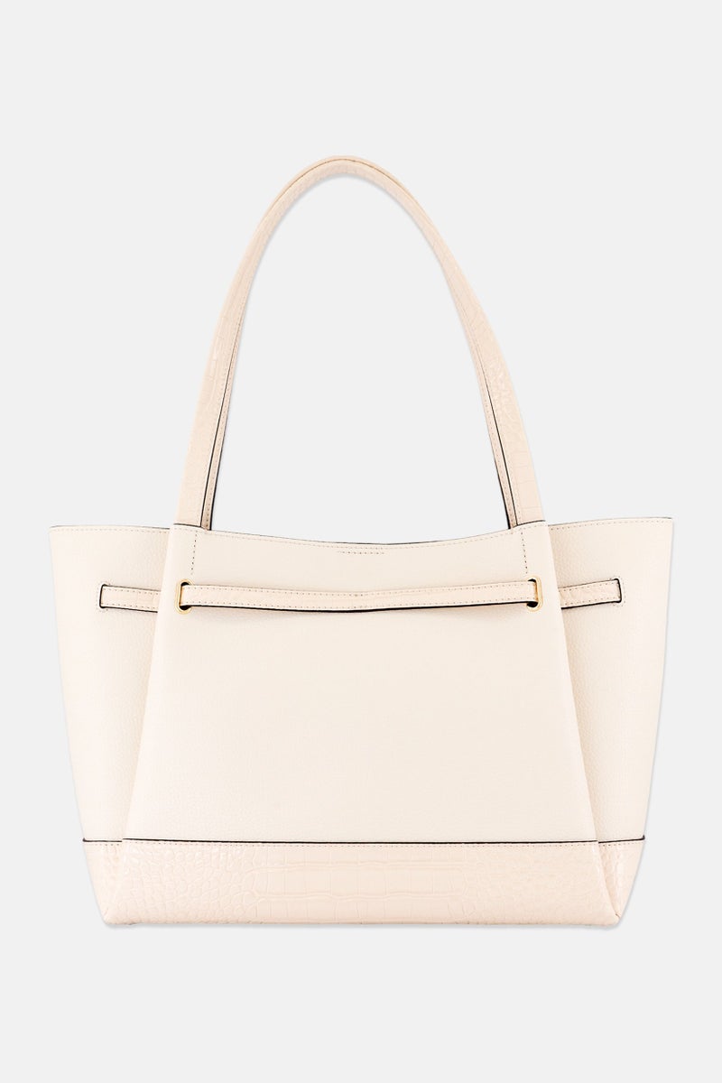 Michael Kors Women Brand Logo Tote Bag, Light Cream  - Image 3