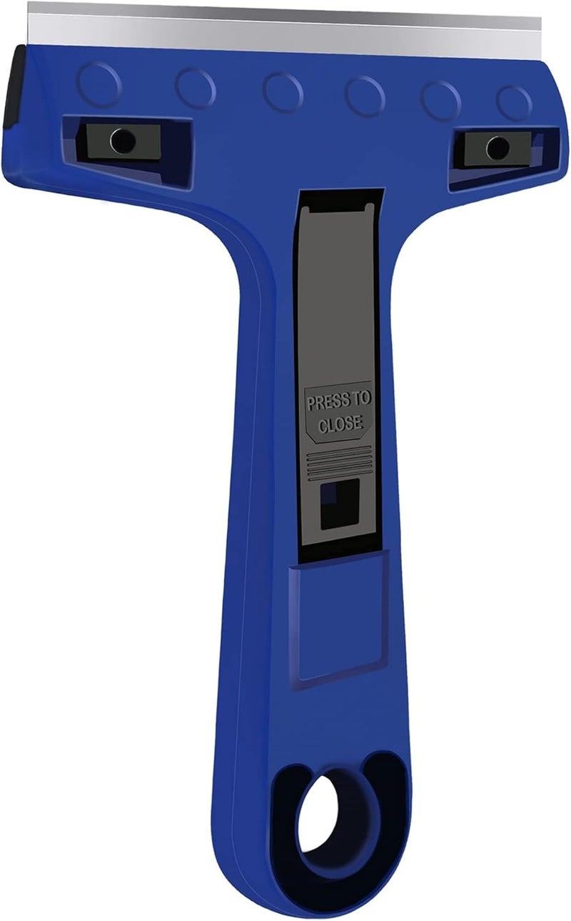 Razor Blade Scraper, 4" Scraper Tool with 10 Extra Replacement Metal Blades, Razor Scraper Remover for Cleaning Paint, Caulk, Adhesive, Label, Decal, Sticker from Window, Glass, Tile, Floor, Stove Top - Image 2