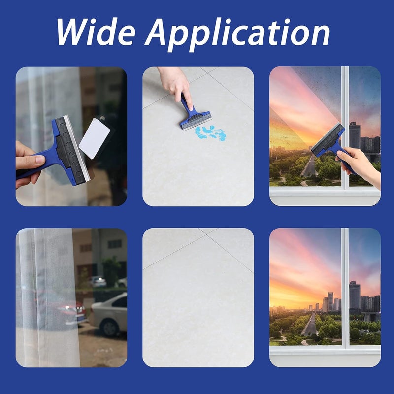 Razor Blade Scraper, 4" Scraper Tool with 10 Extra Replacement Metal Blades, Razor Scraper Remover for Cleaning Paint, Caulk, Adhesive, Label, Decal, Sticker from Window, Glass, Tile, Floor, Stove Top - Image 3