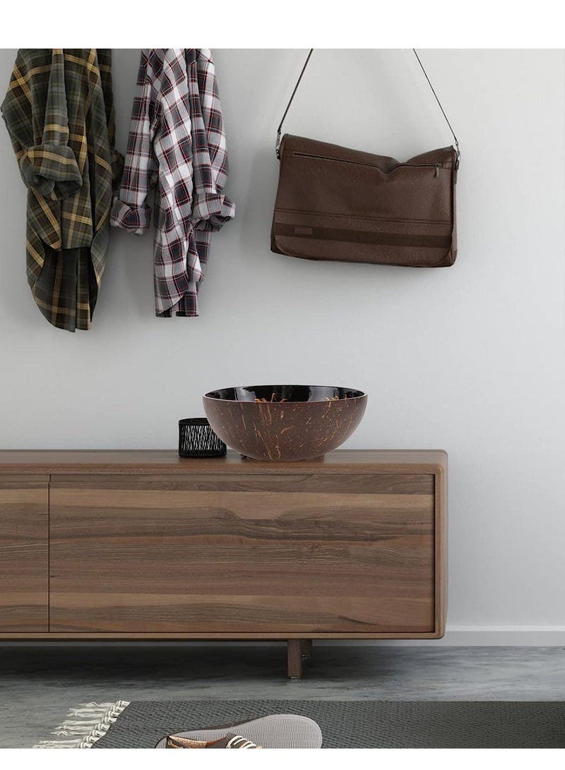 KASTWAVE أوعية جوز الهند ، وعاء قشرة جوز الهند الطبيعي وعاء رئيسي لطاولة المدخل حاوية حلوى حاملة مكسرات لوعاء للزينة (ذهبي) - Image 5