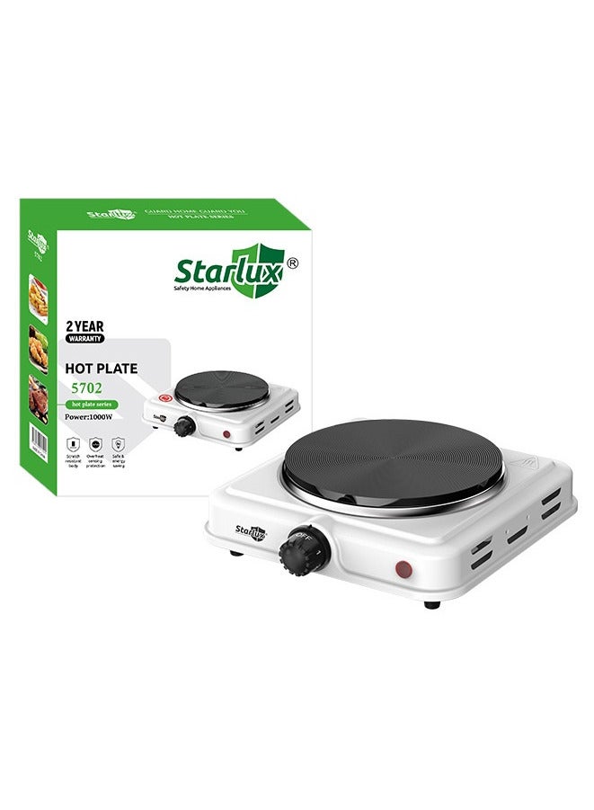 ستارلوكس موقد كهربائي محمول بقوة 1000 وات للطهي مع 5 مستويات قابلة للتعديل لدرجة الحرارة ومقبض للتحكم، موقد أحادي الملف من الحديد الزهر مناسب لجميع أدوات الطهي المنزلية والمخيمات والمركبات الترفيهية - Image 1