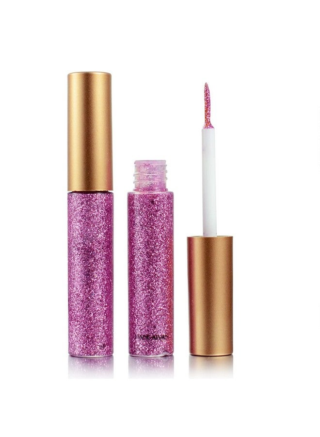 DekRion Glitter Eyeliner,Pink-Giltter Eyeliner, Long-Lasting Waterproof Eyeliner Eye Glitter Makeup, Silver, Gold, Purple Green High-Pigmented Colorful Glitter Eyeliner Liquid - Image 1