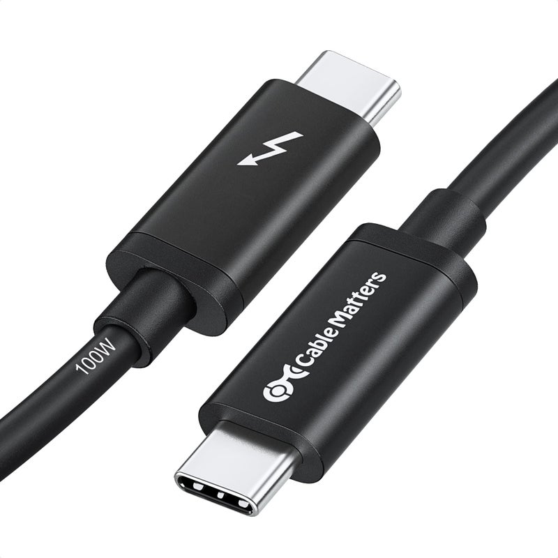 Cable Matters [Intel Certified] 20Gbps Thunderbolt 3 Cable - 6.6ft, USB-C Thunderbolt Cable, Supports 100W Charging, 8K Video, and Data Transfer, Black - Image 1