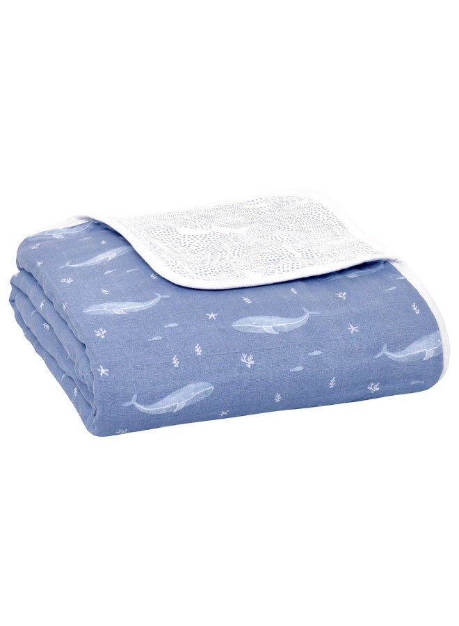 aden + anais Cotton Muslin Dream Blanket  Oceanic Deep Sea - Image 2
