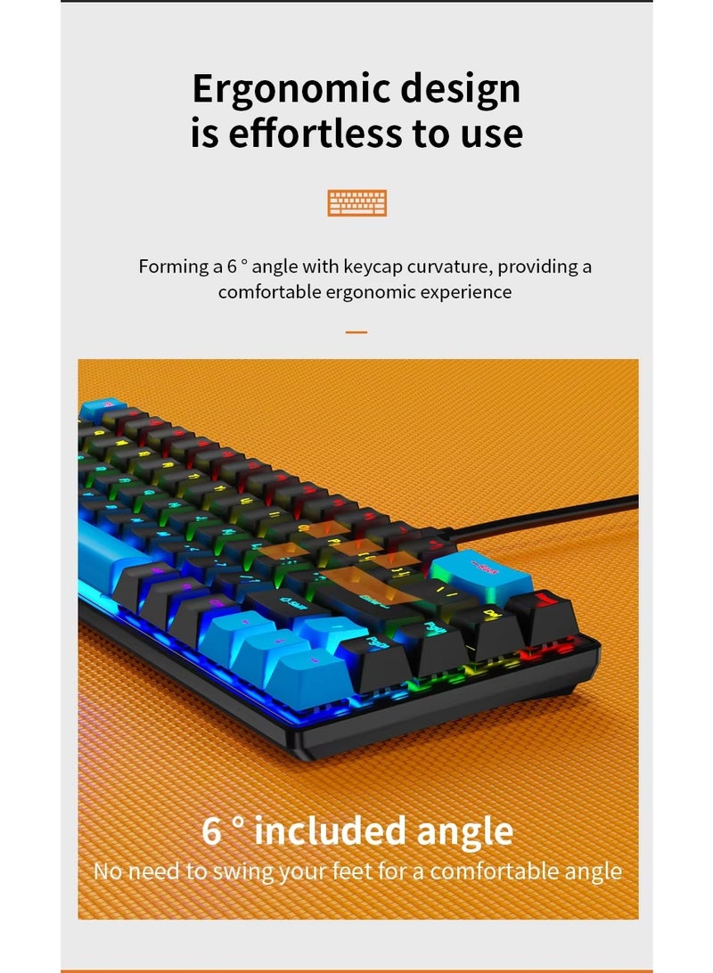 أيه بي جي كيبورد قيمنق ميكانيكي 68 زر سويتش أحمر – كيبورد عربي انجليزي، تصميم مدمج 65% أسود، إضاءة RGB، سلكي USB - Image 5