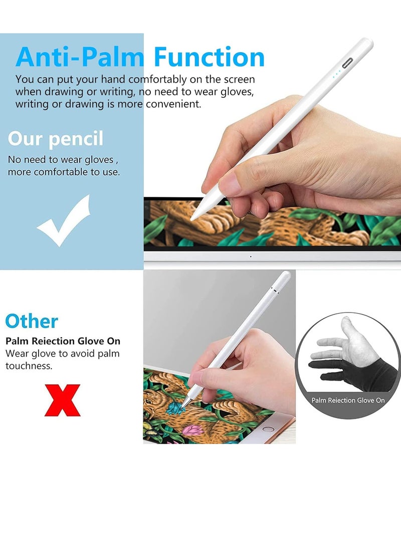 Generic - Stylus Pen for iPad 10/9/8/7/6th Generation, iPad Air 5/4/3rd Generation, iPad Mini 6/5th Generation, iPad Pro 12.9/11th Generation, with Tilt and Palm Rejection, Stylus Pen with Magnetic Adsorption for iPad 2018-2022. - Image 1