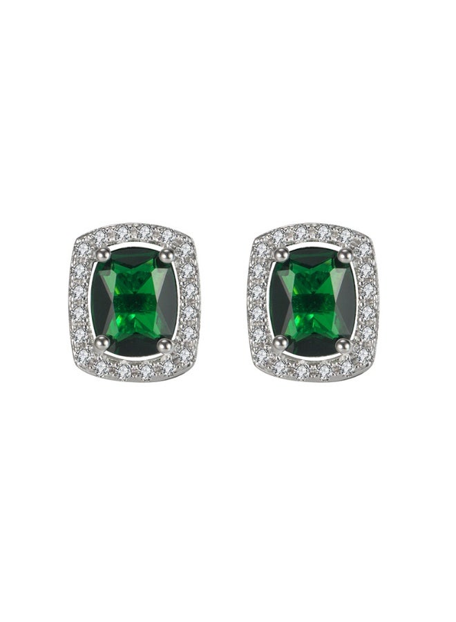 KUYING Temperament Inlaid Diamond Gemston Crystal Earrings With Hooks And Studs 