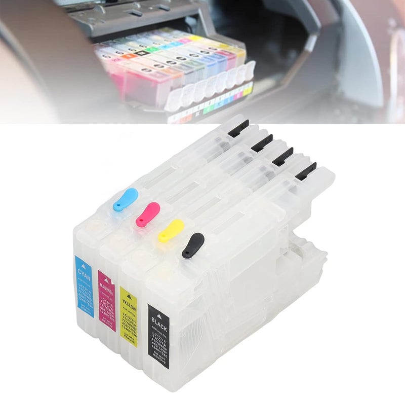 4Pcs Ink Cartridges Compatible with BK C M Y 4 - Color Refillable Replacement for Inkjet Printer, Durable PP Material, No Leakage, Smooth Printing for Photos Documents - Image 4