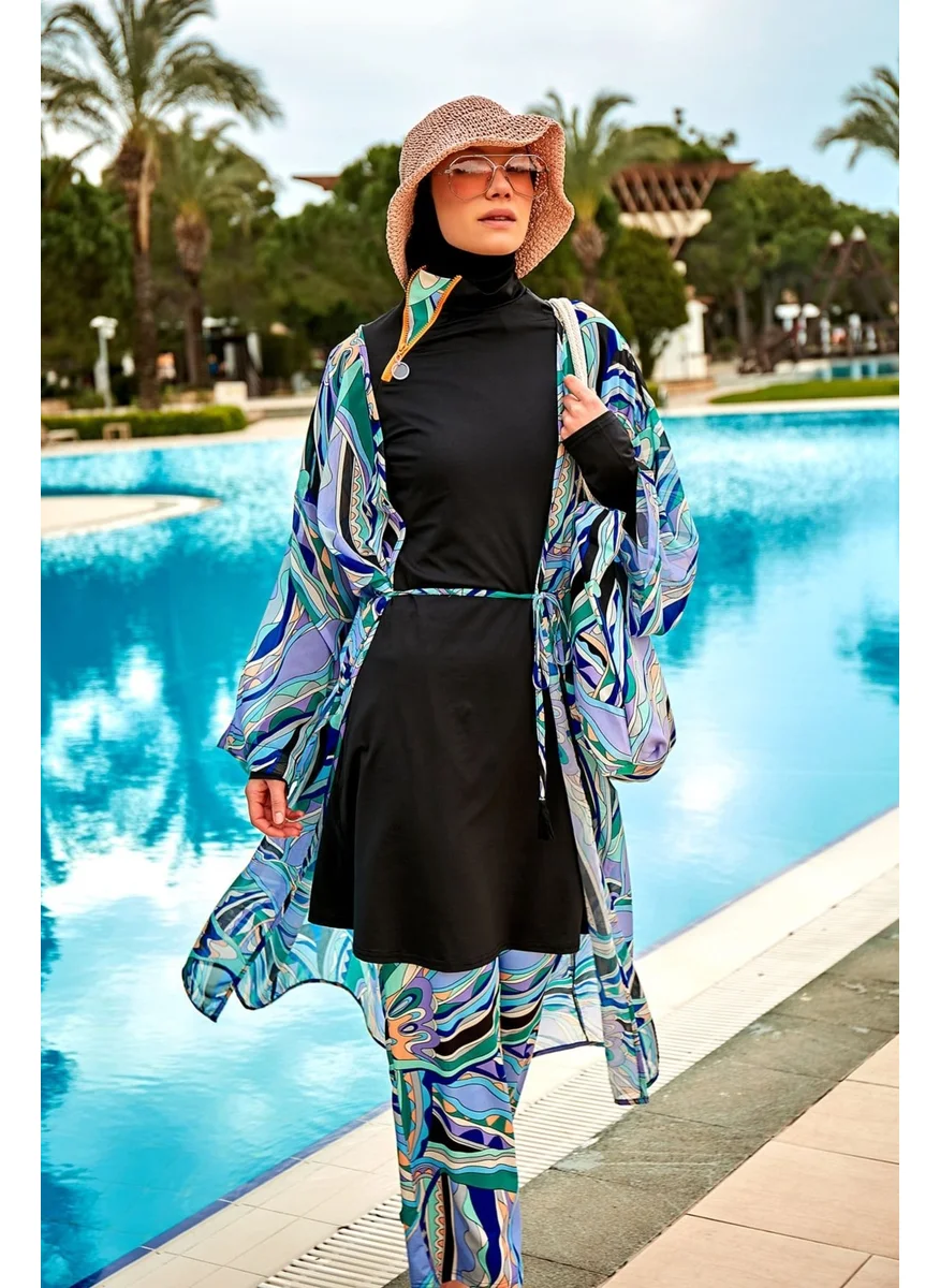 Marina Lilac Kimono Kaftan with Pattern P2406