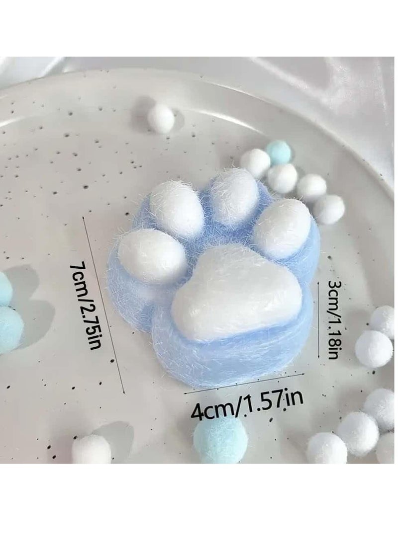 بيبي لاند 4 قطع من الضغط على مخالب القطط، العاب ضغط اسفنجية على شكل مخالب قطة، لعبة اسفنجية ناعمة ولطيفة لتخفيف التوتر والارتداد البطيء ومخالب القط، لعبة تخفيف التوتر - Image 2