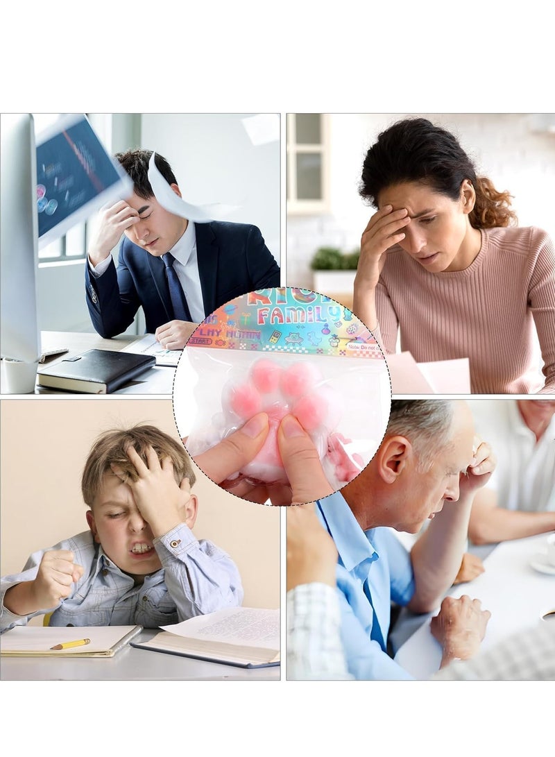 بيبي لاند 4 قطع من الضغط على مخالب القطط، العاب ضغط اسفنجية على شكل مخالب قطة، لعبة اسفنجية ناعمة ولطيفة لتخفيف التوتر والارتداد البطيء ومخالب القط، لعبة تخفيف التوتر - Image 5