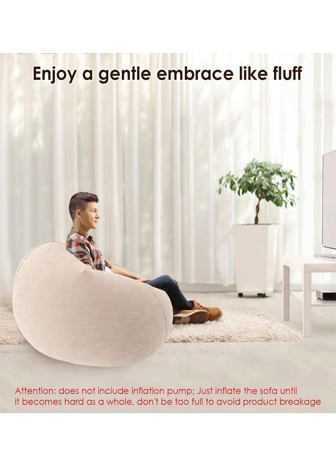 ريليو 1/2 قطعة أريكة قابلة للنفخ كرسي كيس الفول كرسي قابل للنفخ مع مضخة هواء قابلة للطي محمولة قابلة للنفخ أريكة كسولة للقراءة غرفة المعيشة غرفة النوم التخييم (قهوة) - Image 4