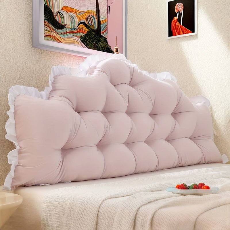 Large Soft Bedside Pillow Cushion Dark Gray 39.37inch 21.65inch Anti Collision Backrest Headboard with Straps Suitable for Sofa Bed Tatami Queen King Twin Home Bedroom Decor - Image 2