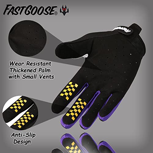 FASTGOOSE Dirt Bike Motocross Gloves - Motorbike Riding Bike Gloves for ATV MX MTB Off Road Racing Sports Cycling (Black, Small) - Image 3