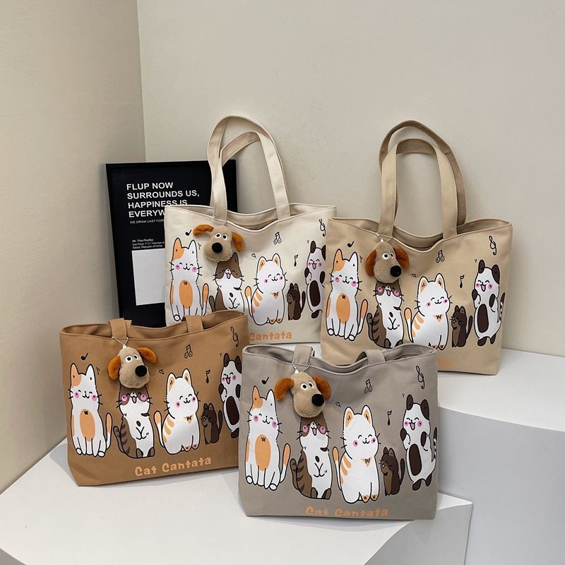 Korean Style 2026 Spring Casual Large Capacity Canvas Shoulder Bag Tote for Women - Image 3