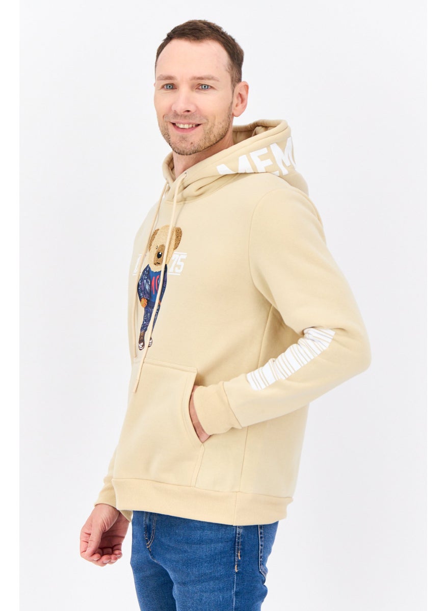 Men Hooded Embroidered Long Sleeves Sweatshirt, Beige - pzsku/Z774F47DBCE5246821150Z/45/_/1737642485/df59ebc3-e9d7-491f-ac31-66bc9a114d4d