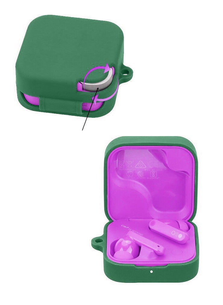 Soft Silicone Cover For CMF Nothnig Buds Pro 2 Case With Hook Antifall Protective Sleeve Accessories (Green)
