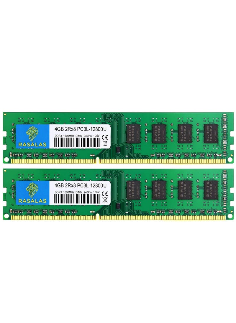 Generic PC3L-12800U 8GB 2X 4GB DDR3 1600 RAM 8GB PC3L 12800 DDR3 8GB 2Rx8 DDR3 Udimm 1.35V CL11  - Image 1