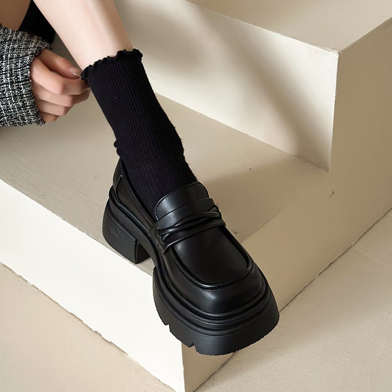 Loafers Women'S Design Explosions Shoes Women'S Shoes British Style Small Leather Shoes Women'S Black Single Shoes - Image 1