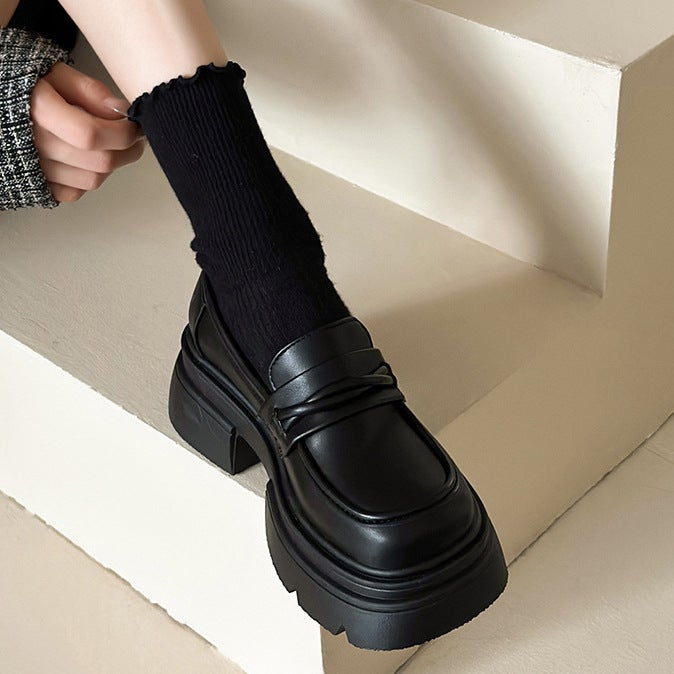 Loafers Women'S Design Explosions Shoes Women'S Shoes British Style Small Leather Shoes Women'S Black Single Shoes - Image 2