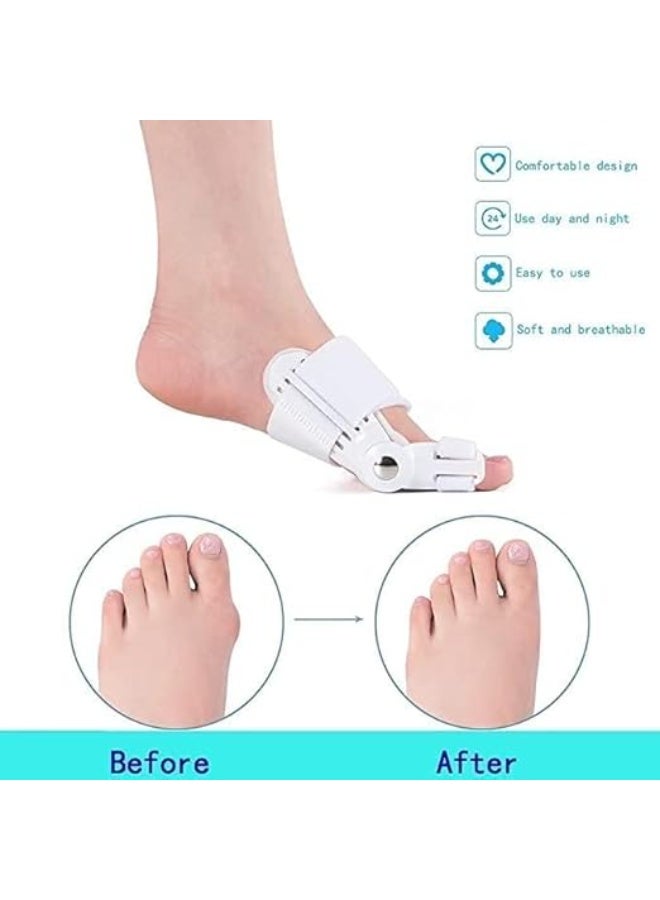 Adjustable Bunion Corrector & Orthopedic Splint - Professional Pain Relief & Toe Alignment for Men & Women - Breathable Fracture Support for Left & Right Foot (White) - Image 4