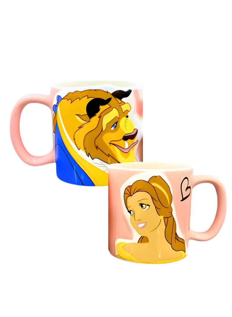 ديزني كوب زوجين يضم مجموعة شخصيات كارتون الجميلة والوحش كوب كوب قهوة سيراميك للزوجين أصدقاء الطلاب 350 مل - Image 1