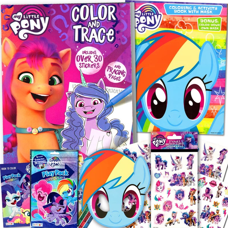 Bendon My Little Pony Coloring and Activity Book Bundle with Coloring Book, Stickers and More - Image 1