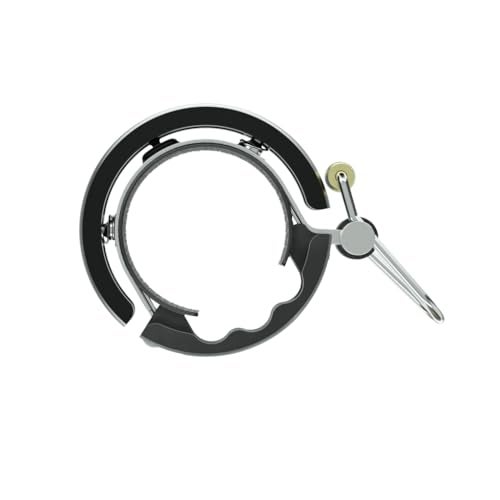 Knog Oi Luxe Bike Bell Black – Sleek Low Profile Bicycle Bell for Adults, Durable Metal & Vegan Leather, Clear Tone, Easy Install for Flat Bars & Drop Bars (Small 22.2mm / Large 23.8–31.8mm) - Image 2