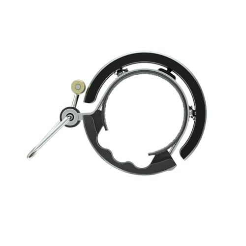 Knog Oi Luxe Bike Bell Black – Sleek Low Profile Bicycle Bell for Adults, Durable Metal & Vegan Leather, Clear Tone, Easy Install for Flat Bars & Drop Bars (Small 22.2mm / Large 23.8–31.8mm) - Image 3