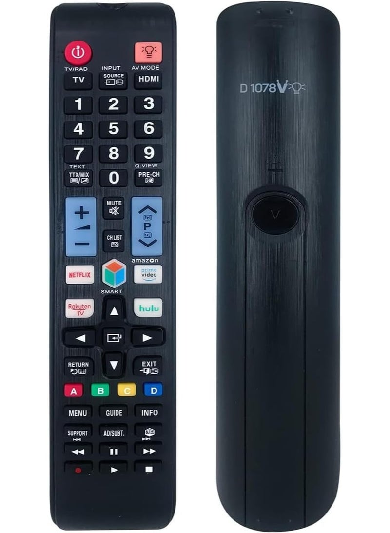 TV Remote Works with Samsung D1078V TV Replacement  televisions (LED,LCD,Plasma) – Ideal TV Replacement Remote Control with Same Functions as The Original Samsung Remote - Black - Image 1