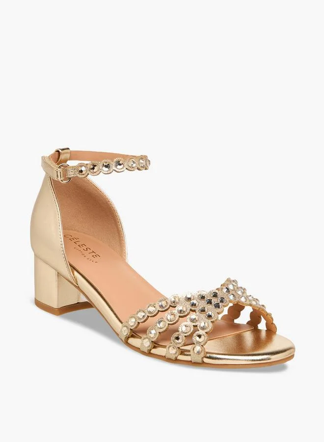 Celeste Girls Block Heel Ankle Strap Sandals Ramadan Collection