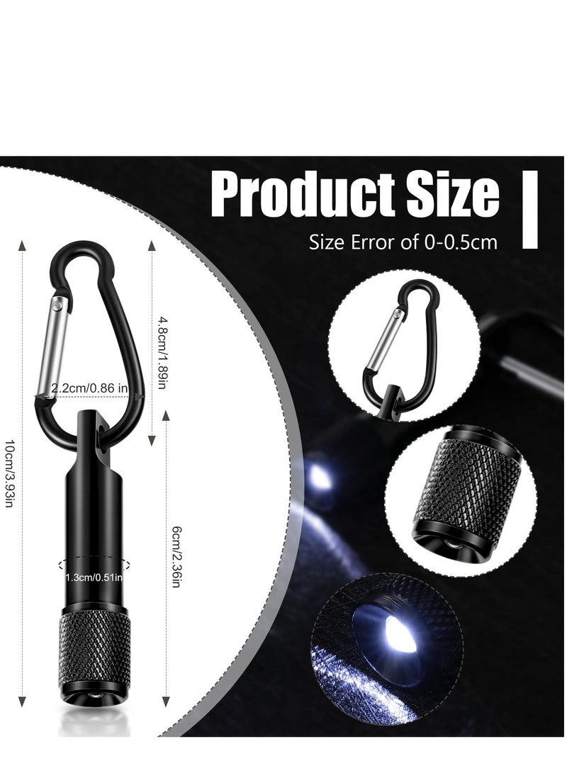 Zikra 25 Pack Mini LED Keychain Flashlight Mini Keychain Flashlights Bulk with Carabiner Pocket Keychain Flashlight High Lumen EDC Handheld Flashlight for Camping Hiking Outdoor Activity Black - Image 3