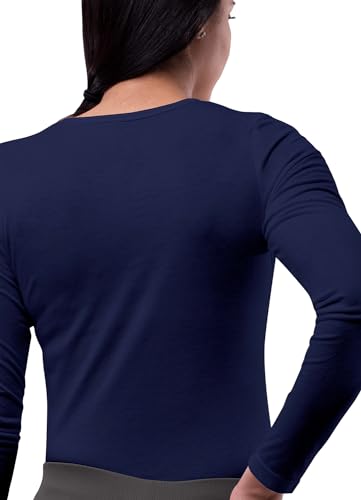 Sivvan Scrubs for Women - Long Sleeve Comfort Underscrub Tee - S8500 - Navy - M - Image 2