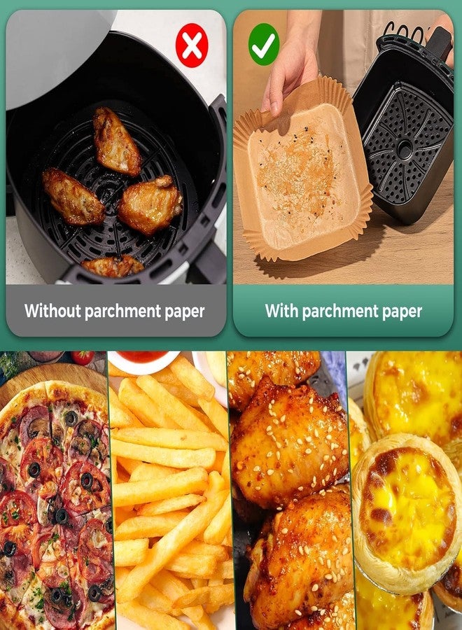 Fixily Air Fryer Parchment Paper Liners, Unbleached Food-Safe Disposable Basket Papers, 100 Pack, Square Round Shape, Natural Brown (Square) - Image 4