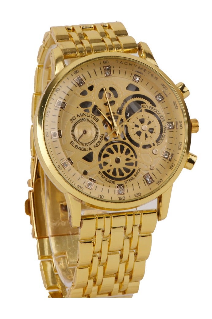 IK Men's Casual Watch - Band Stainless Steel Gold - Gold Dial - IK21 - Image 1
