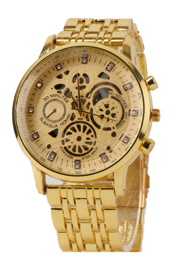 IK Men's Casual Watch - Band Stainless Steel Gold - Gold Dial - IK21 - Image 3