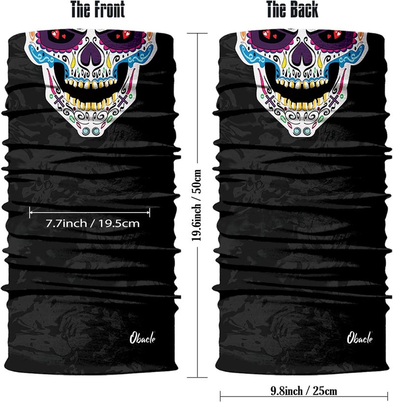 Obacle Skull Face Mask for Women Dust Wind Sun Protection Rave Festival Riding - Image 3
