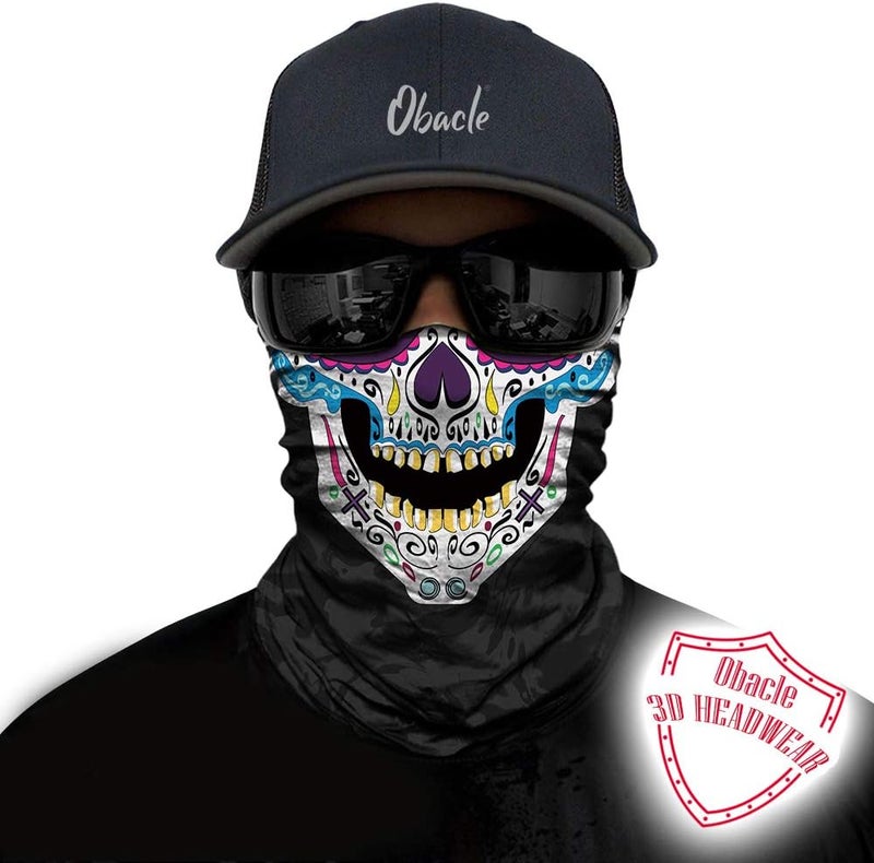 Obacle Skull Face Mask for Women Dust Wind Sun Protection Rave Festival Riding - Image 2