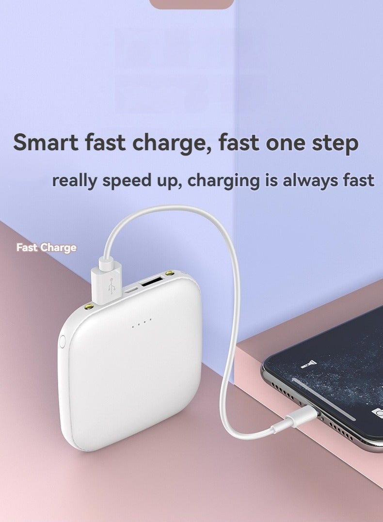 20000 mAh portable power bank, creative high-looking mini large-capacity fast-charging power bank (white)  - Image 2